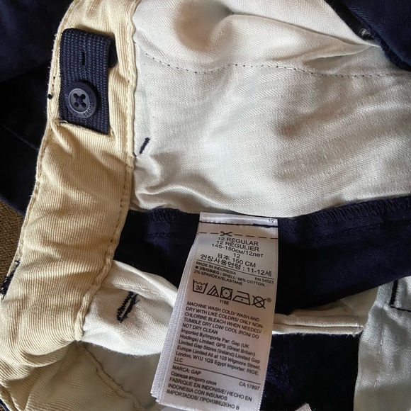Boy GAP Size 12 Regular Navy Khaki Pant - Picture 6 of 6